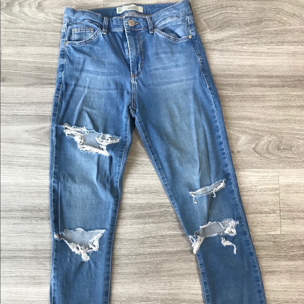 Topshop Leigh jeans distressed